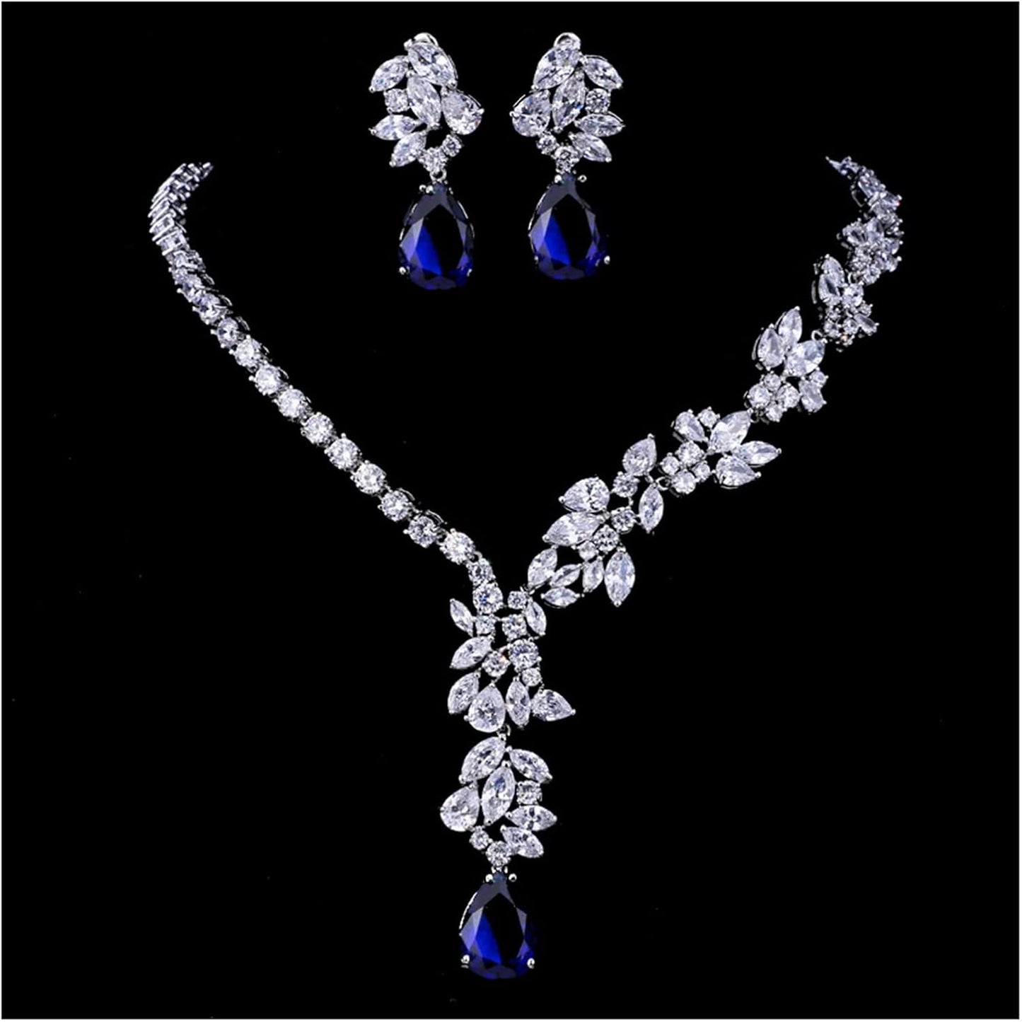 Bridal Necklace Earrings Set Crystal Wedding Jewelry Set Rhinestone Choker Necklace, Yiwu Cujia Trade Co., Ltd