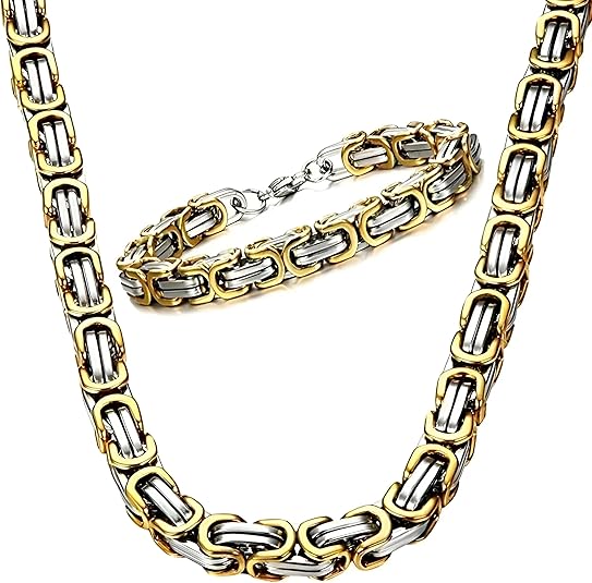 Chain Necklace and Bracelet Set Byzantine Steel, Yiwu Cujia Trade Co., Ltd