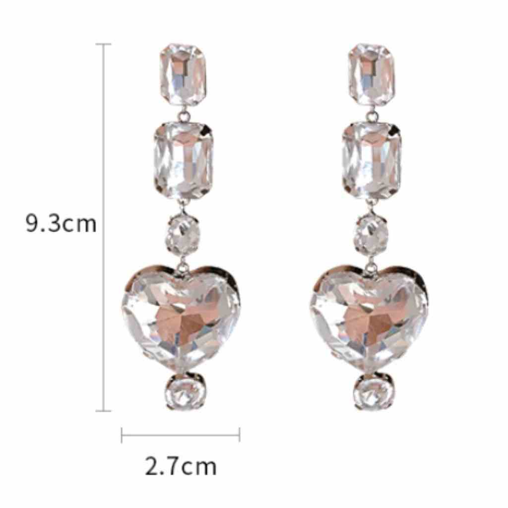 Women's Pendant Love Earrings - Big Rhinestone Earrings - A.A.Y FASHION