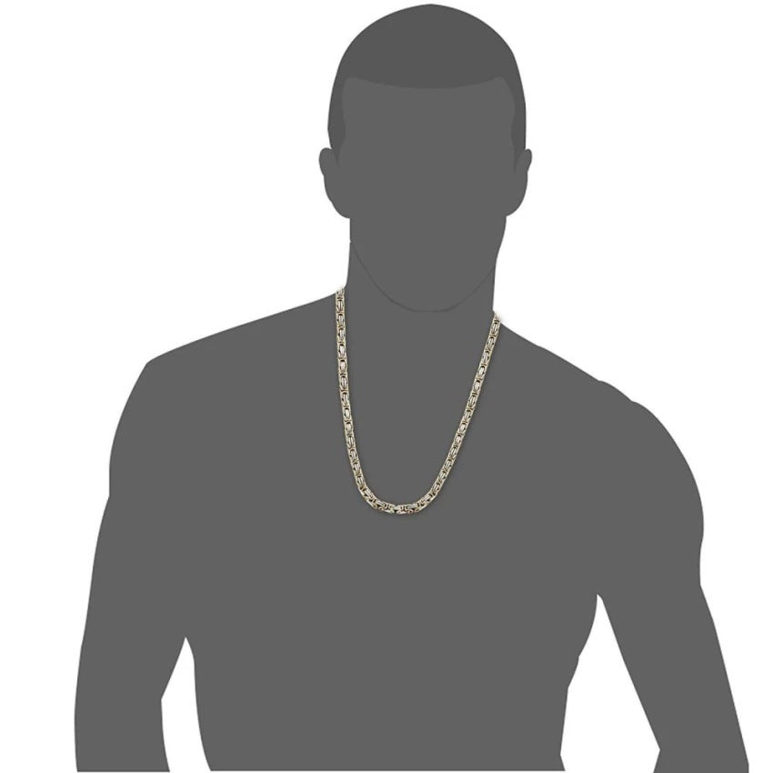 Stainless Steel Byzantine Chain Necklace and Bracelet Set for men and women - A.A.Y FASHION