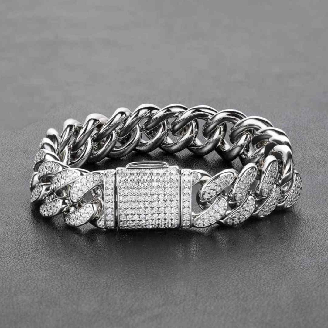 Heavy Iced Out Cuban Link Bracelet Full Zircon - 18K Gold Plated