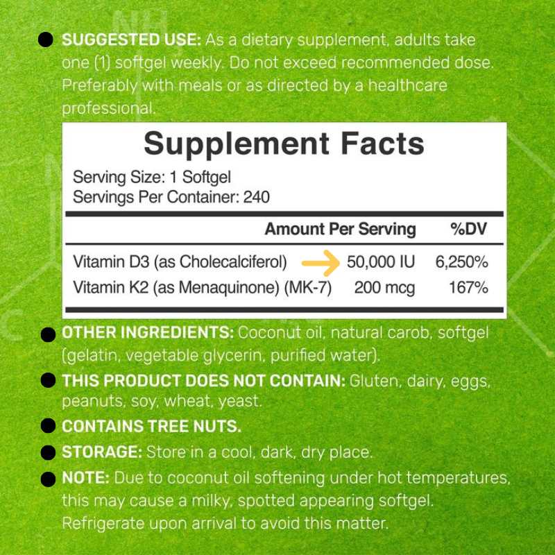 High-Potency Vitamin D3 with K2 MK7 – 240 Softgels, Yiwu Cujia Trade Co., Ltd