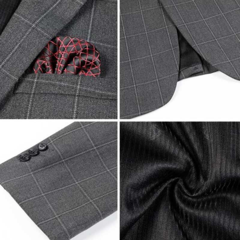 Men's Suit Set of 3 Jacket Trouser Vest - A.A.Y FASHION