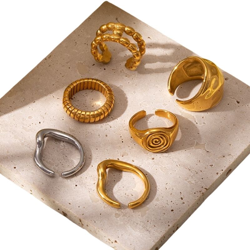 Open Rings Gold Plated Titanium Steel - A.A.Y FASHION