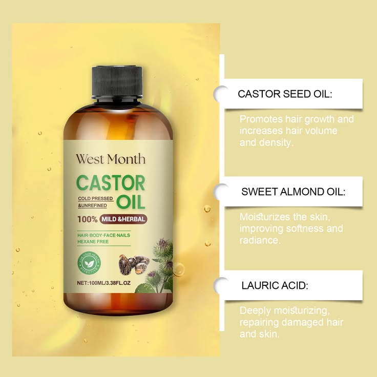 Organic Castor Oil 100% Organic Cold-Pressed Hexane-Free, Yiwu Cujia Trade Co., Ltd