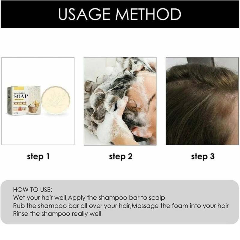 Rice Water Shampoo Bar – Natural Solid Hair Soap for Hydration, Strengthening and Scalp Care,Yiwu Cujia Trade Co., Ltd