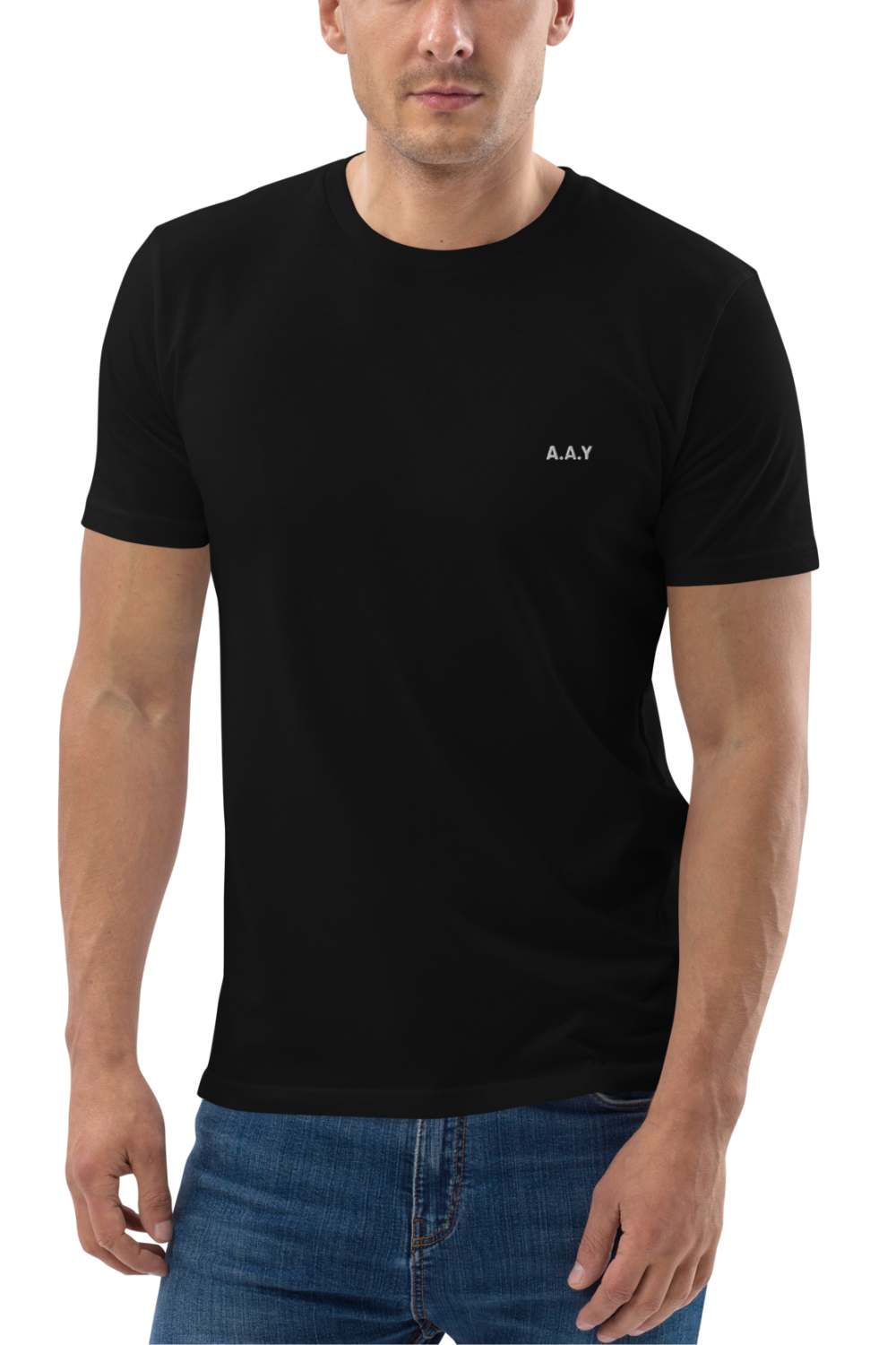 The A.A.Y Black Organic Cotton Tee, Printful