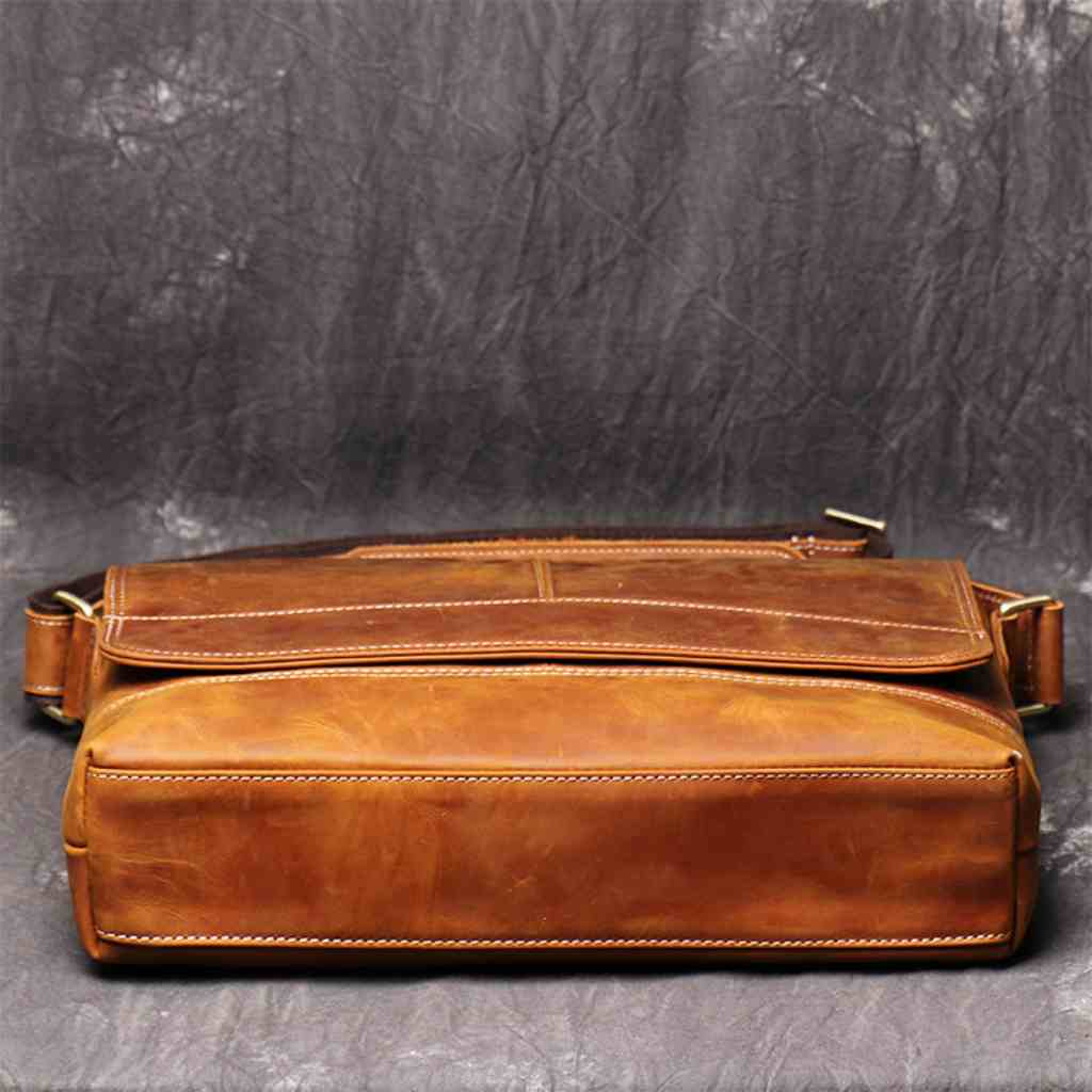 Leather Messenger Bag - Cowhide Brown, Heyang Industrial Co., Ltd