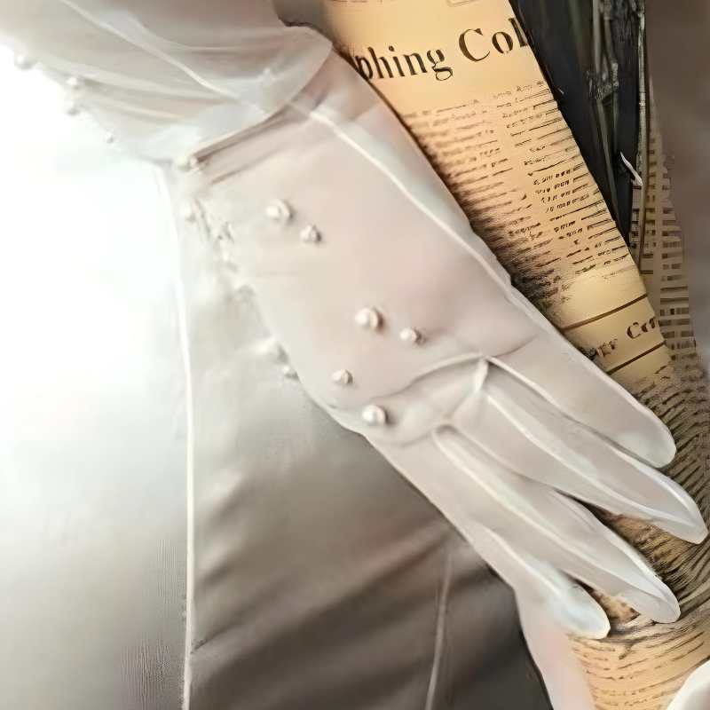Women's Pearl Mesh Bride Gloves - A.A.Y FASHION