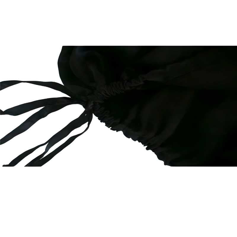 Silk Blouse Drape Shirt - Black Long Sleeve Shirt - Women's - A.A.Y FASHION