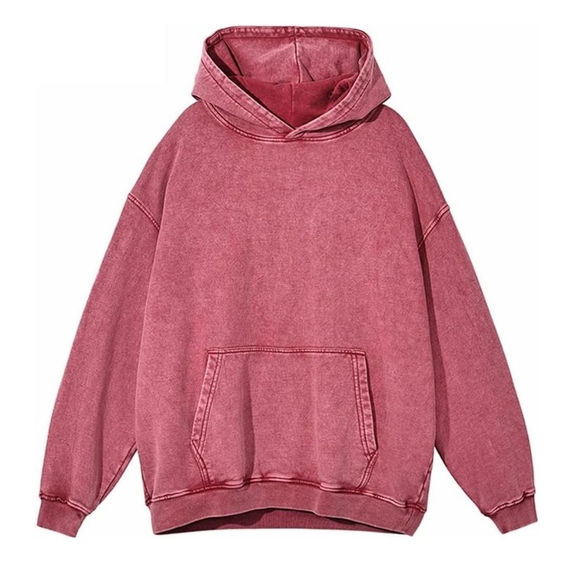 Women’s Oversized Acid Wash Hoodie – Heavyweight Cotton Sweatshirt, Yiwu Cujia Trade Co., Ltd