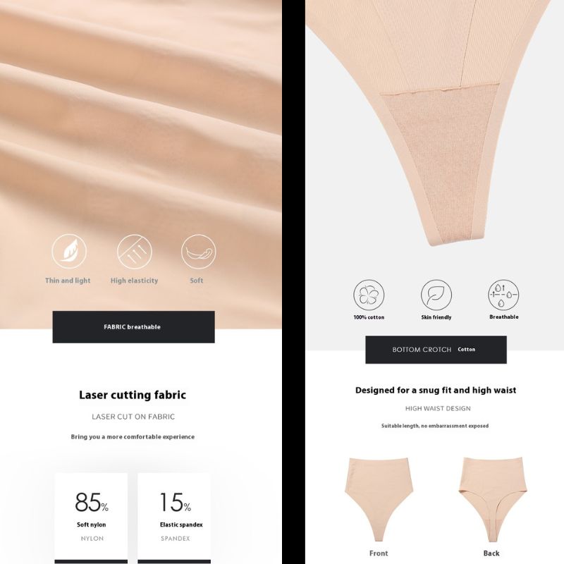 Women’s Seamless High-Waist Brief - Tummy Control & T-Shape Fit, Yiwu Cujia Trade Co., Ltd