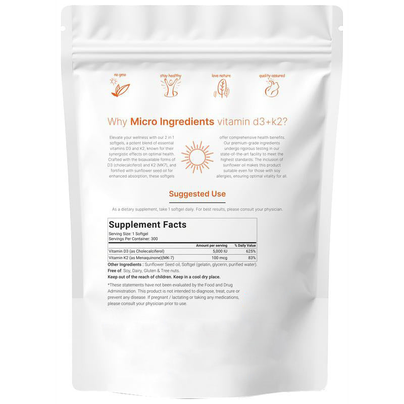 2-in-1 Vitamin D3 + K2 Complex 300 Softgels, Heyang Industrial Co., Ltd