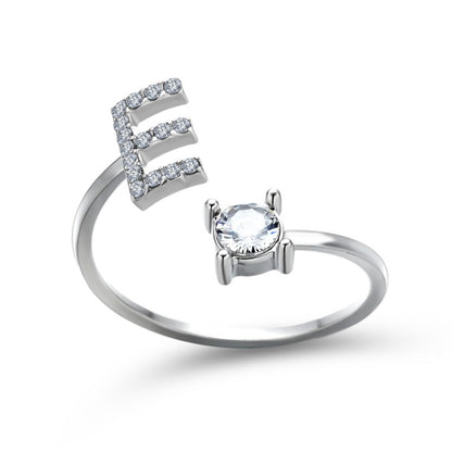 Women's Letter Ring 'Initial' with Zirconia - A.A.Y FASHION