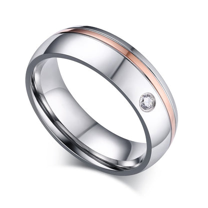 Titanium Steel Silver Couple Rings - A.A.Y FASHION