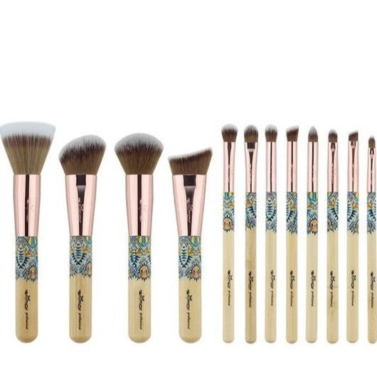 Professional Makeup Brush Set - Vegan  Cruelty-Free - 12 Brushes with Stylish Black Pouch - A.A.Y FASHION