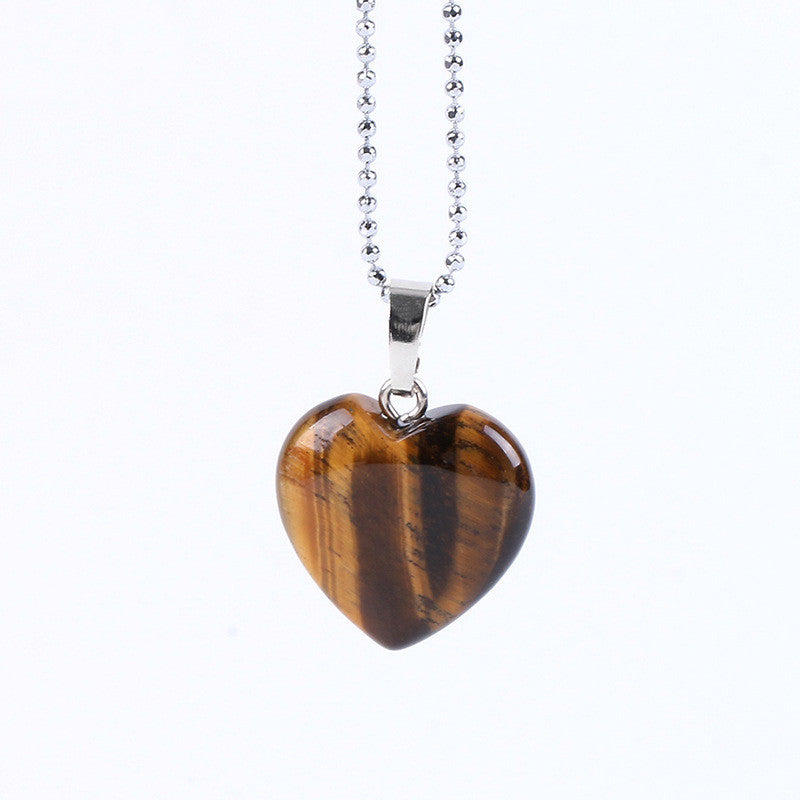 Natural Gemstone Heart Drop Pendant Necklace, Yiwu Cujia Trade Co., Ltd