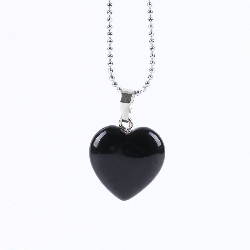 Natural Gemstone Heart Drop Pendant Necklace, Yiwu Cujia Trade Co., Ltd