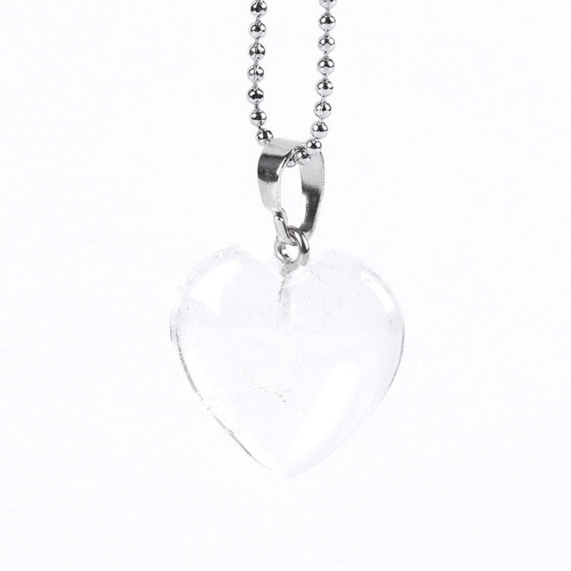 Natural Gemstone Heart Drop Pendant Necklace, Yiwu Cujia Trade Co., Ltd