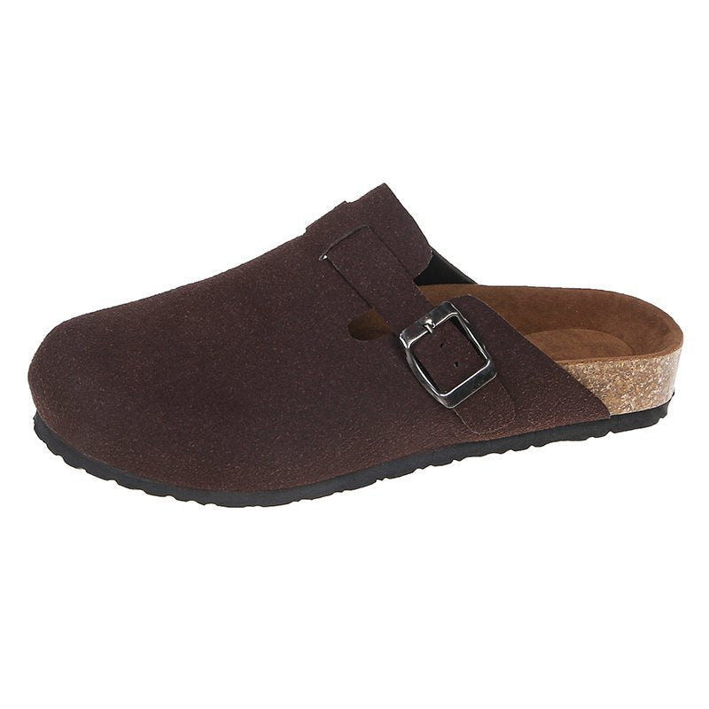 A.A.Y - Suede Leather Clogs Closed Toe Mules