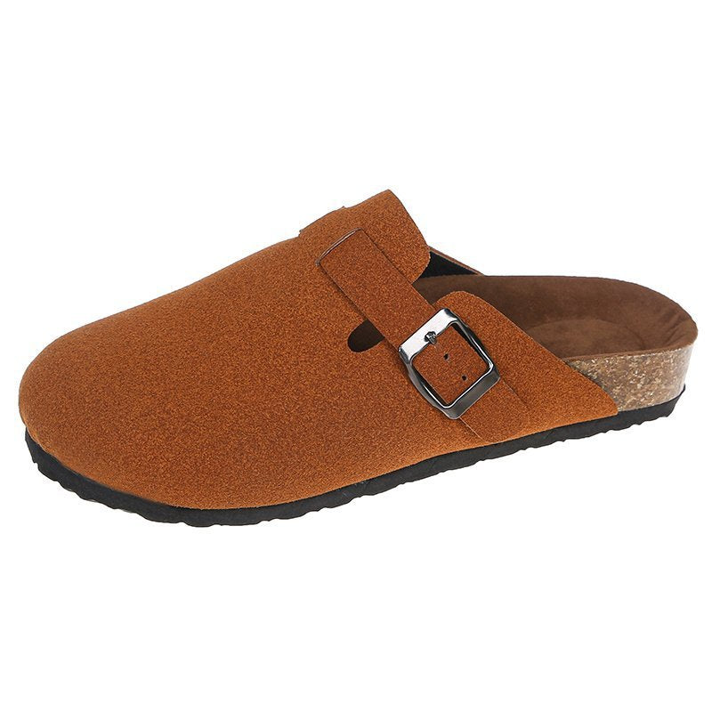 Women's Suede Leather Slippers Casual Toe