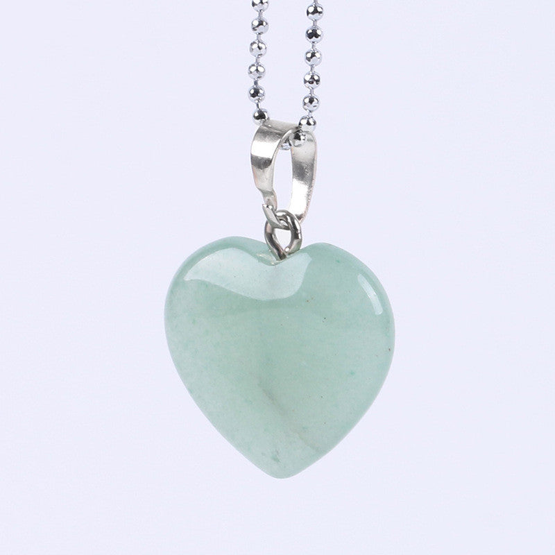 Natural Gemstone Heart Drop Pendant Necklace, Yiwu Cujia Trade Co., Ltd