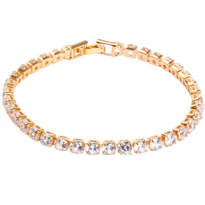 18k gold zirconia tennis bracelet at a-a-y-fashion