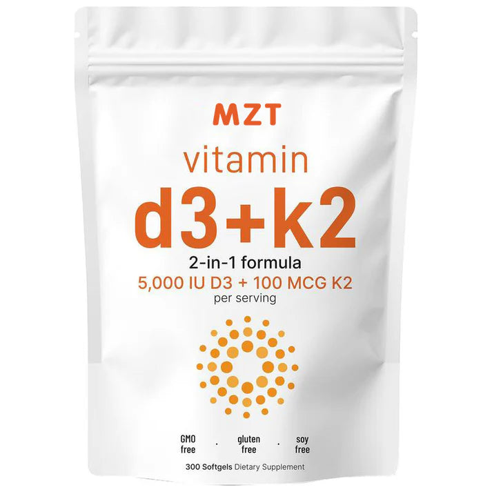 2-in-1 Vitamin D3 + K2 Complex 300 Softgels