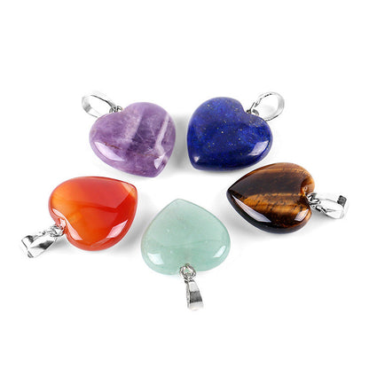 Natural Gemstone Heart Drop Pendant Necklace, Yiwu Cujia Trade Co., Ltd