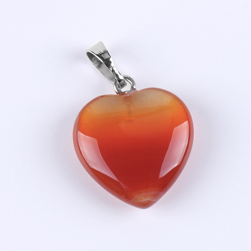 Natural Gemstone Heart Drop Pendant Necklace, Yiwu Cujia Trade Co., Ltd
