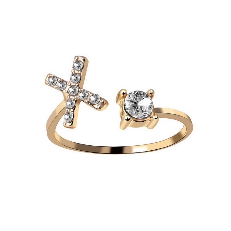 Women's Letter Ring 'Initial' with Zirconia - A.A.Y FASHION