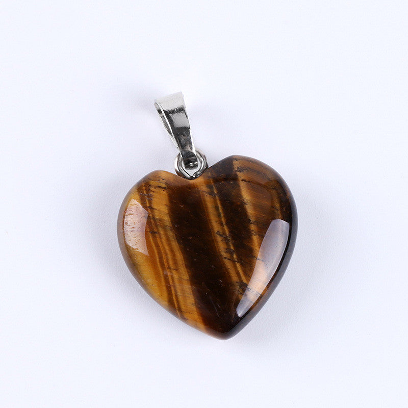 Natural Gemstone Heart Drop Pendant Necklace, Yiwu Cujia Trade Co., Ltd