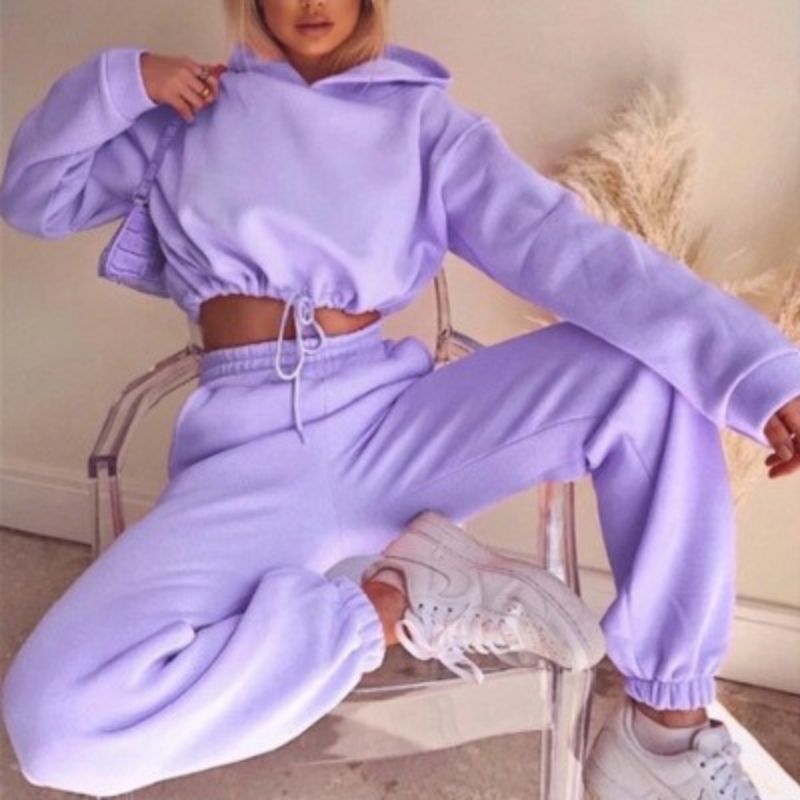 2 Piece set Crop Hoodie and Jogger Pants Women, Heyang Industrial Co., Ltd