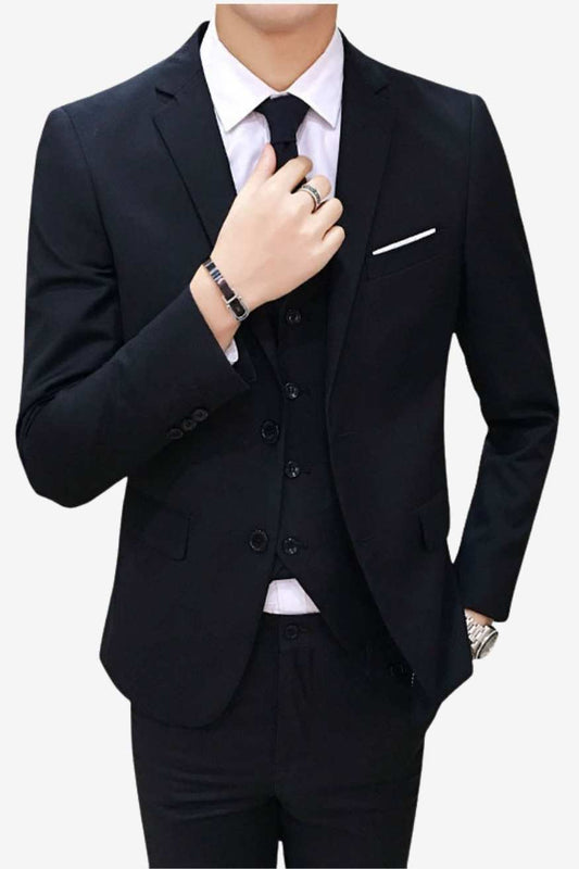3-Piece Suit Jacket Trouser Vest Menswear, BuckyDrop