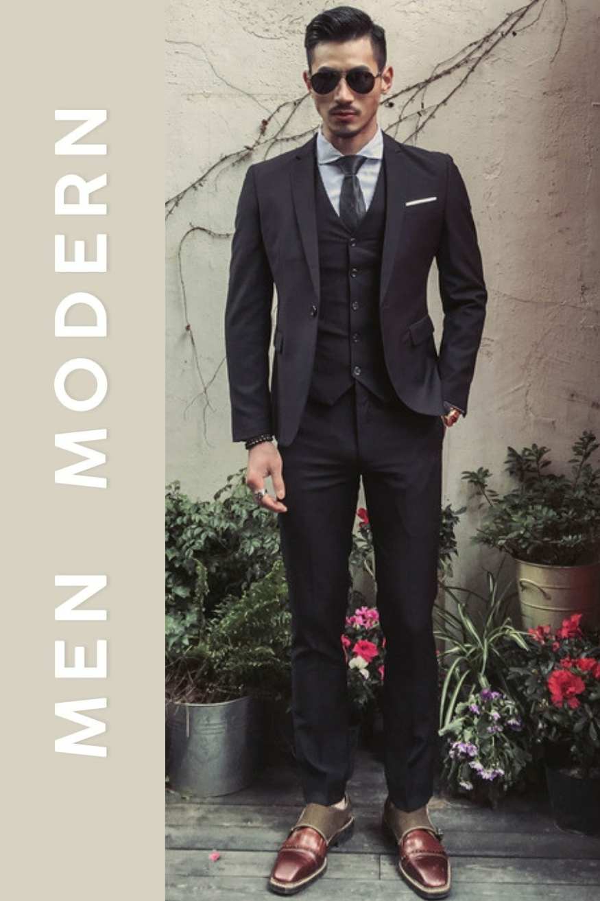 3-Piece Suit Jacket Trouser Vest Menswear, BuckyDrop