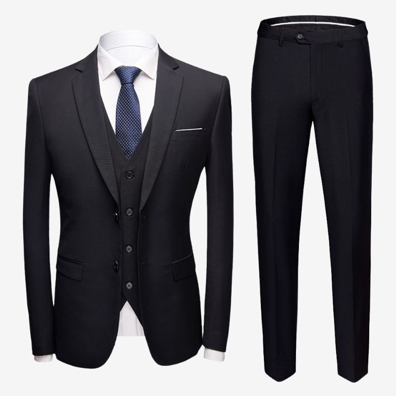 3-Piece Suit Jacket Trouser Vest Menswear,BuckyDrop
