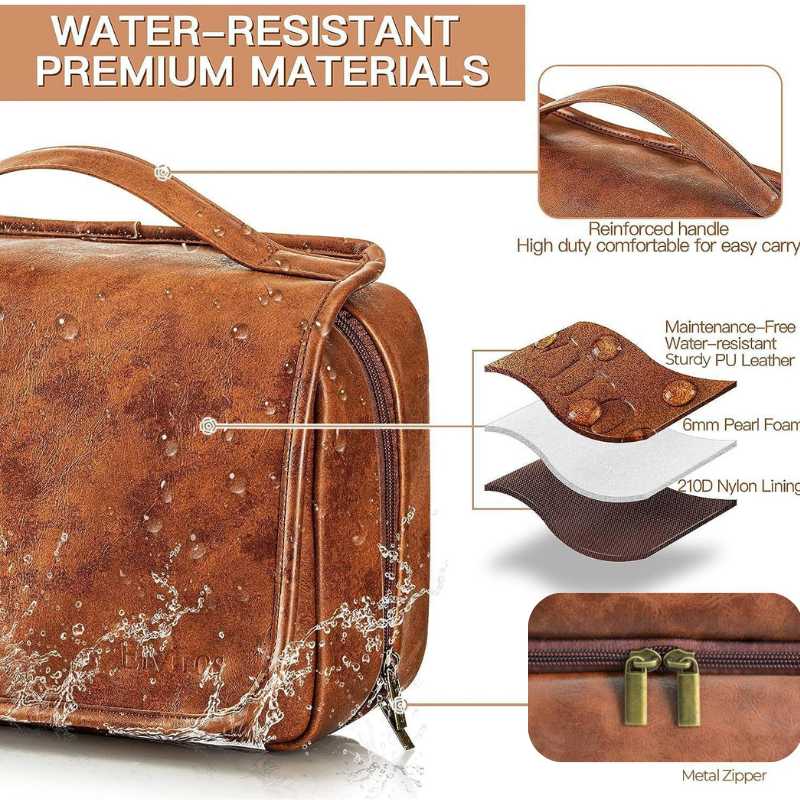 3-in-1 Faux Leather Wash Bag – Travel Toiletry Organizer,BuckyDrop