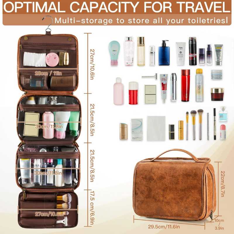 3-in-1 Faux Leather Wash Bag – Travel Toiletry Organizer,BuckyDrop