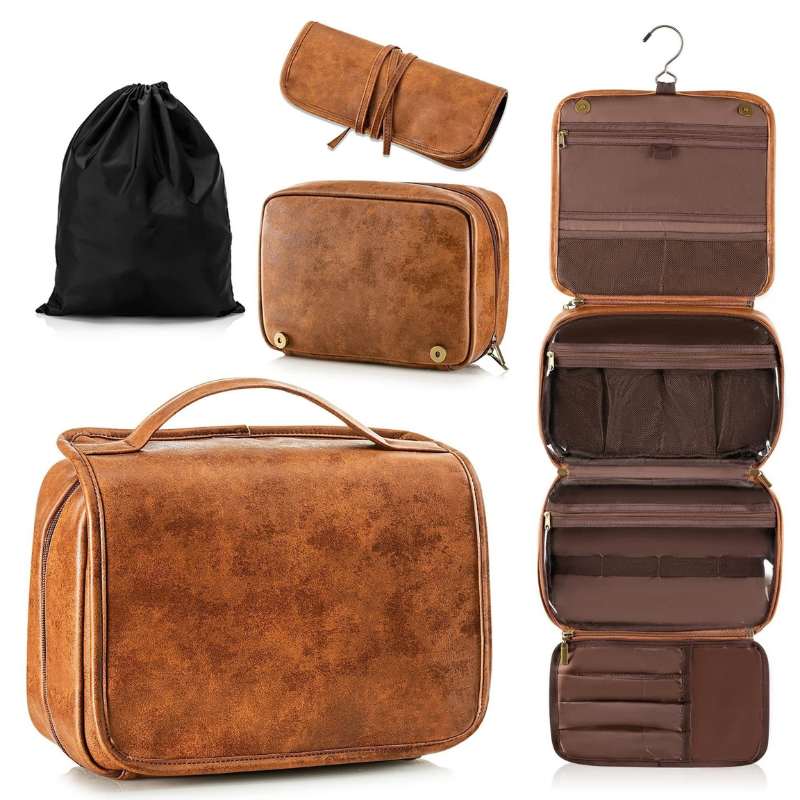 3-in-1 Faux Leather Wash Bag – Travel Toiletry Organizer,BuckyDrop