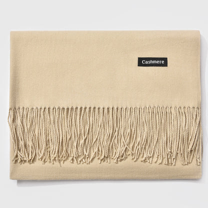 Fringed Cashmere Autumn Winter Scarf - Solid Colors - A.A.Y FASHION