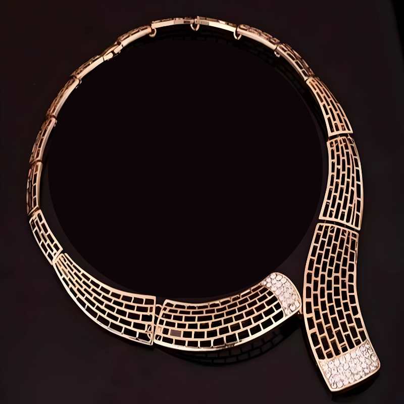 4 piece Gold Plated Diamond Jewelry Set -  A.A.Y FASHION