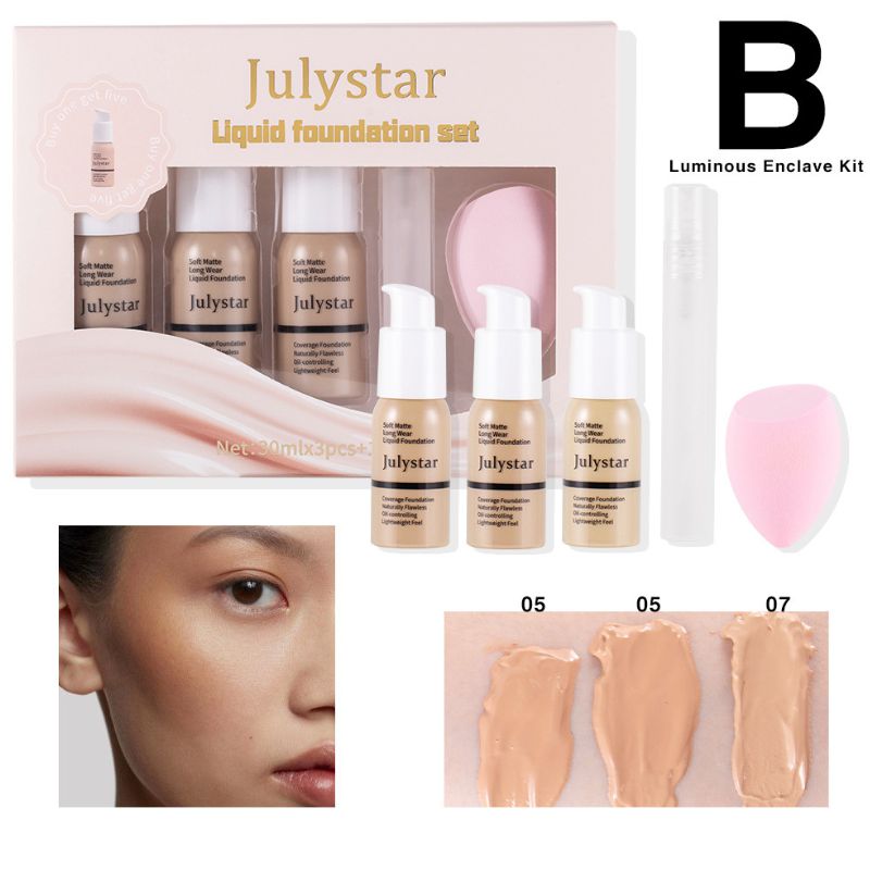 5PCS Moisturizing BB Cream Foundation Set – Hydrating Coverage Kit, BuckyDrop