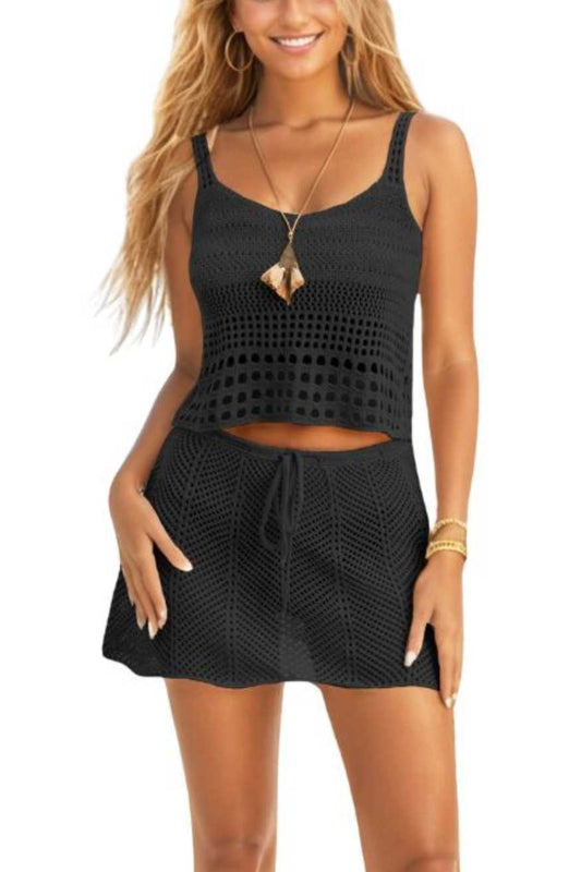 A.A.Y - Crochet Top Set with Mini Skirt