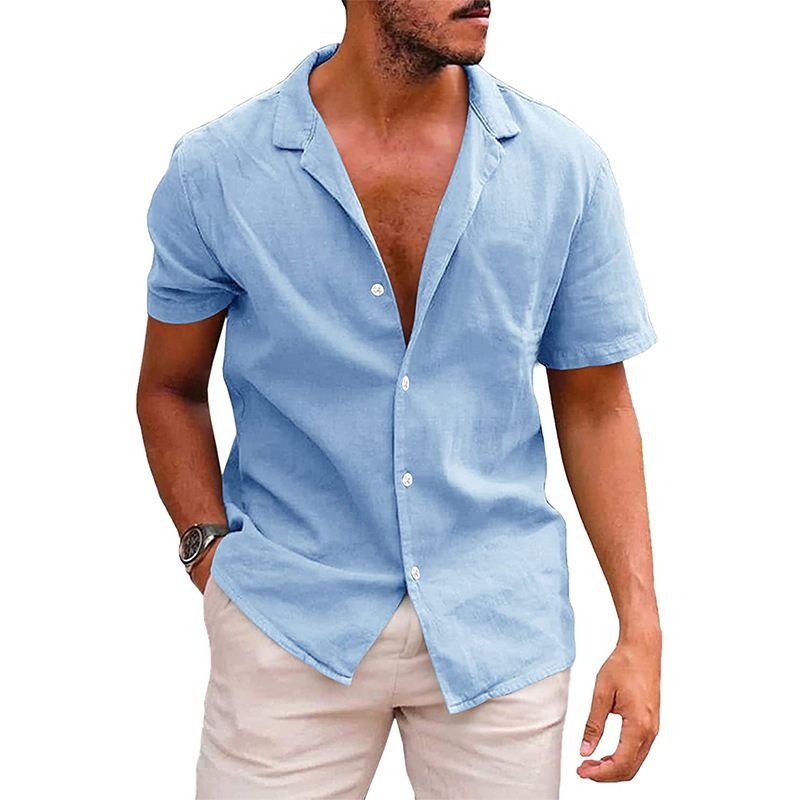 A.A.Y - Pure Linen Short Sleeve Shirt Mens Clothing