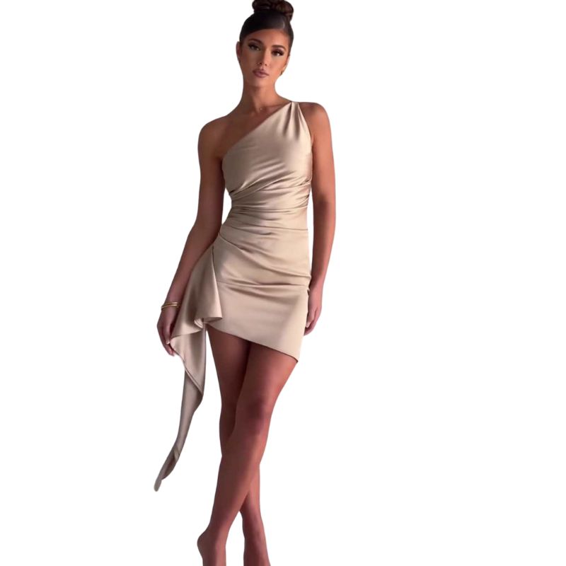A.A.Y - Satin One-shoulder  Mini Dress