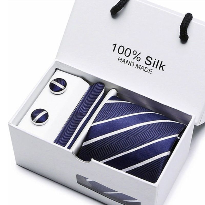 A.A.Y - Silk Tie Gift Box Set Scarf Tie Cufflinks 