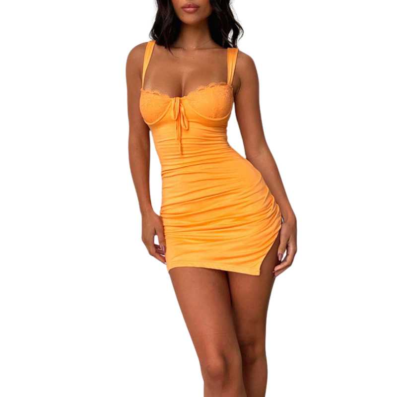 Spaghetti Straps Short Suspender Dress