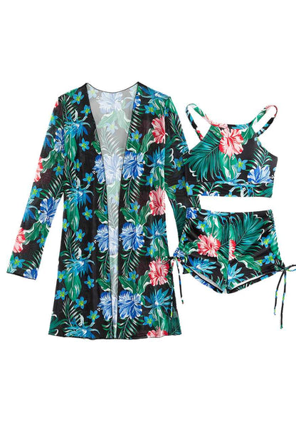A.A.Y -  Three-piece Top Shorts Cardigan Swimsuit Set