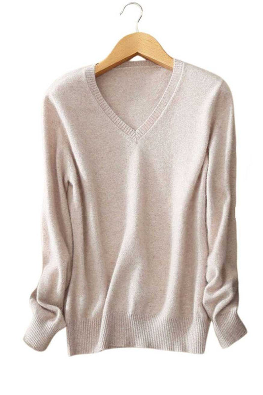 A.A.Y - V-Neck Cashmere Wool Knit Sweater Women 