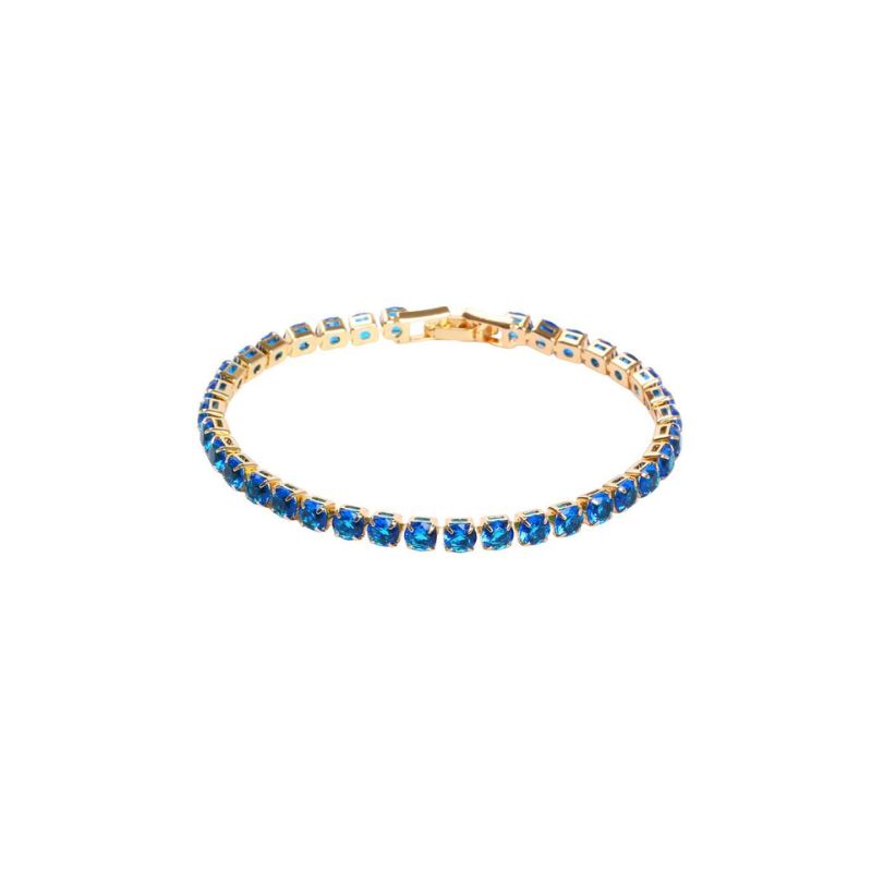 A.A.Y - 18K Gold Blue Cubic Zirconia Tennis Bracelet